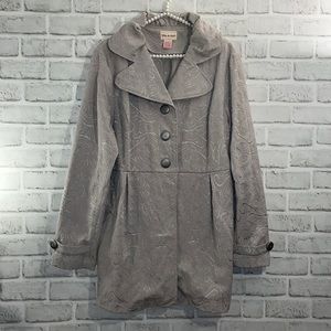 TOFFEE APPLE Gray Brocade Long Jacket - elegant, lightweight with vintage style